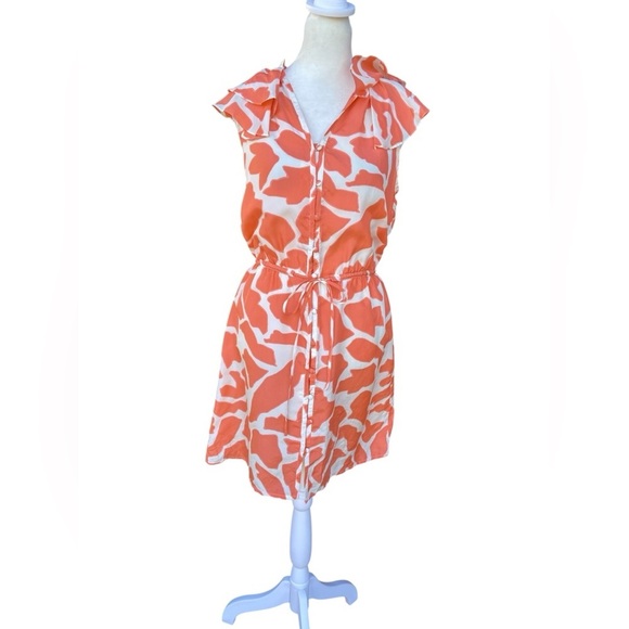 Ann Taylor Dresses & Skirts - Ann Taylor Giraffe Print Sleeveless Ruffle Sleeve 100% Silk Dress Size 2P Spring